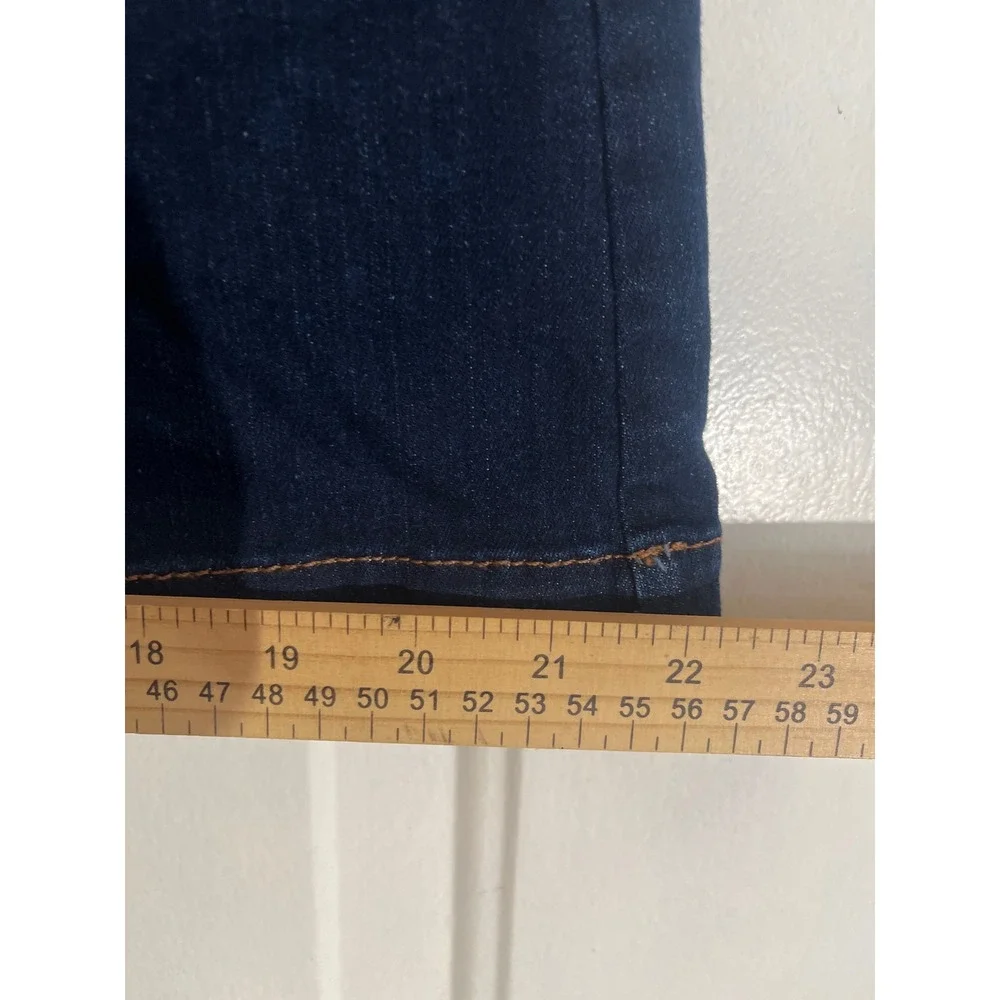 Loft Skirt Women 12 Dark Wash Denim Mini A-Line Gold Zip Pockets Casual Classic
